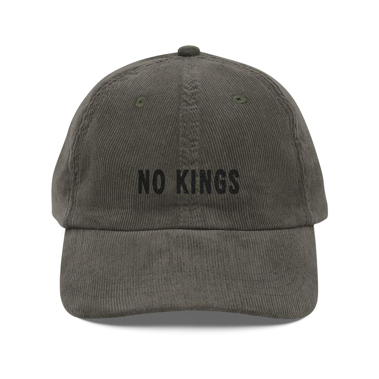 NO KINGS Embroidered Corduroy Cap