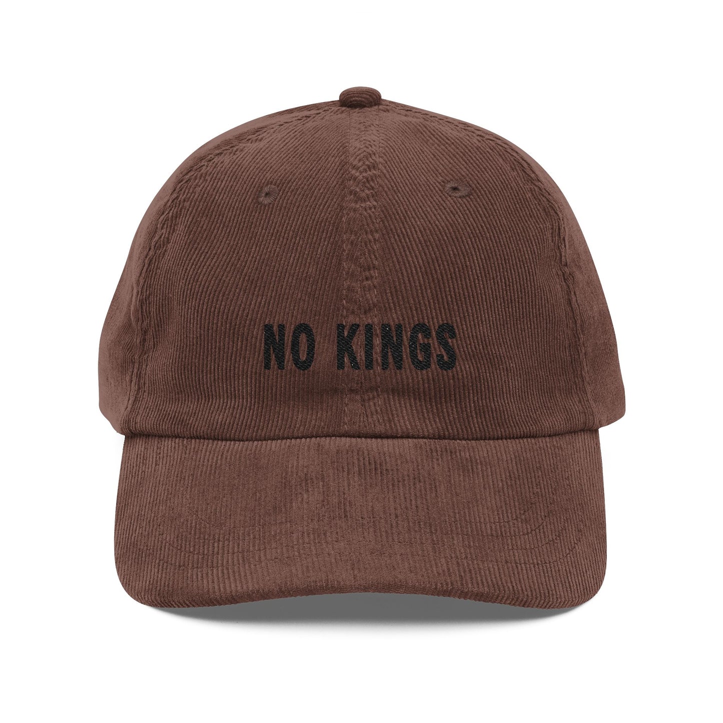 NO KINGS Embroidered Corduroy Cap