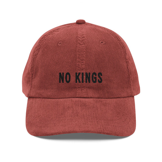 NO KINGS Embroidered Corduroy Cap